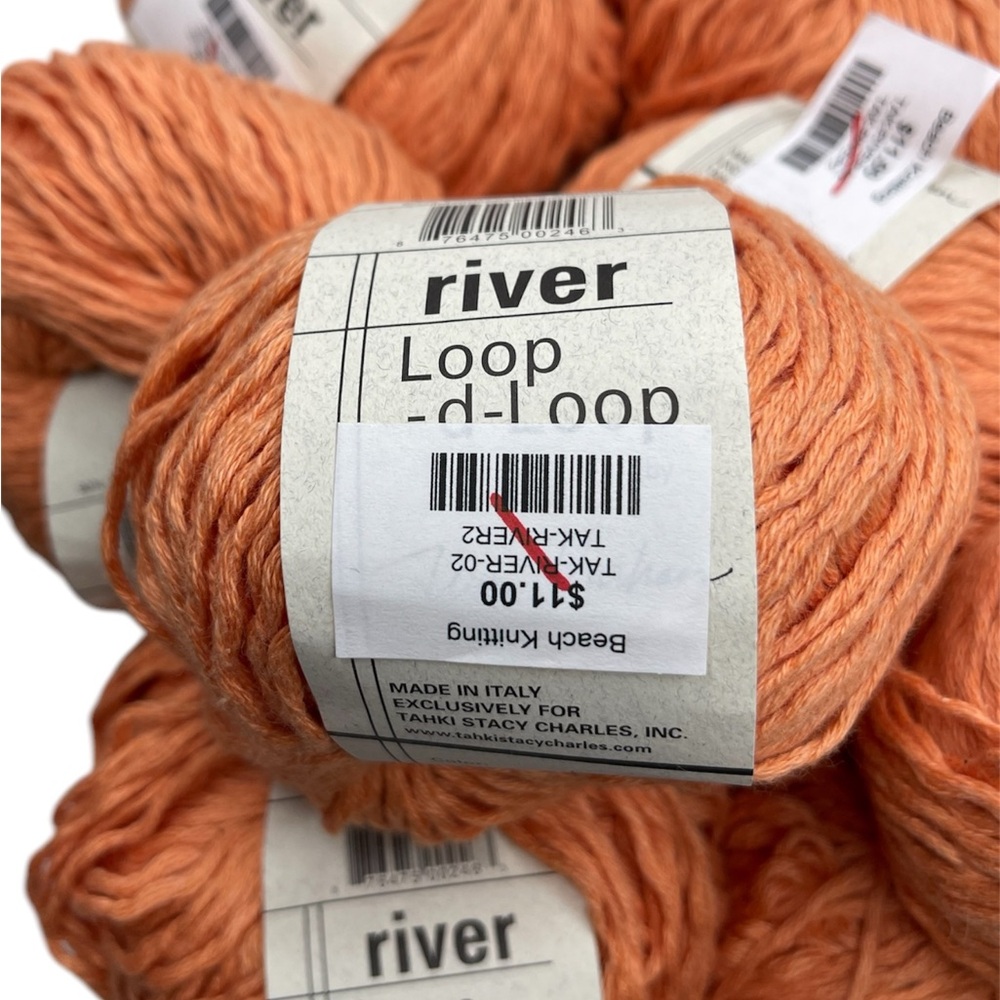 River Loop d Loop Orange Cashmere Cotton Soft Yarn bundle of 9 - Picture 2 of 3